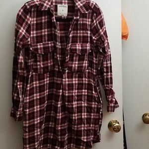 Zara Flannel shirt dress